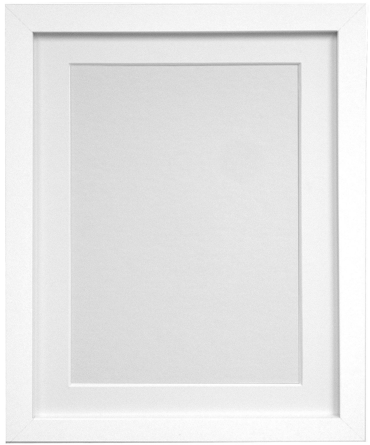 FRAMES BY POST 25mm White Picture Photo Frame with White Mount 50 x 40cm For Pic Size A3 (Plastic Glass)
