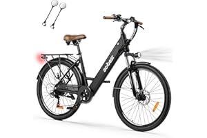 ACTBEST Core Electric Bike for Adults - 468Wh Removable Battery, 26 inch Step Thru Electric Bicycle, Peak 750W Brushless Motor Cityrun Ebike, with 7 Speed, Up to 50 Miles, E-Bikes
