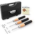 3PC Carbide Mini Turning Tool Set With Foam Lined Case Perfect For Turning Pens Pencils Tops Goblets Acorns Bottle Stoppers or any Small to Mid-Size Turning Project, Lathe Tools Mini (3pc)