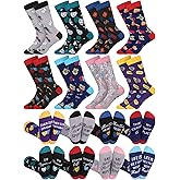 Yearntown 8 Pairs Funny Theater Socks Gifts for Men Women Novelty Drama Broadway Casual Crew Socks Theater Lover Gifts for Birthday Christmas
