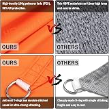HEYOMART Sun Shade Sail 3m x 4m Rectangle Orange UV 98% Waterproof view 3