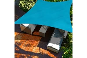 Cool Area Sun Shade Sail 8/10/12/13/16/20FT Rectangle UV Block Durable Sunshades Outdoor Canopy for Patio Garden Backyard, 8'x12' Turquoise