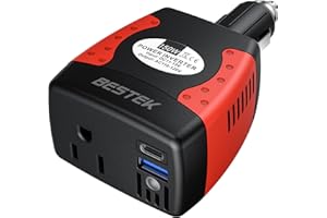BESTEK 150W Power Inverter 12V to 110V Voltage Converter PD30W QC18W Car Charger Power Adapter with Charging Ports