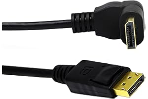 ZDYCGTIME (30 CM/12inch) DP to DP Cable, CGTime Gold Plated 90 Degree Down Displayport Male to Displayport Male Audio and Video Extender Adapter Cable (Down M/M)