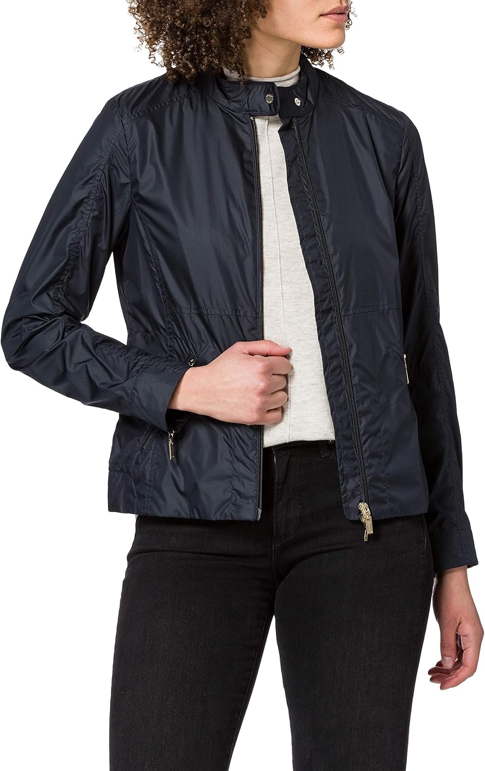 Geox Damen Parka Faviola – Hahnentrittmuster, Winddicht, Atmungsaktiv, Oversize, 72 Cm Länge