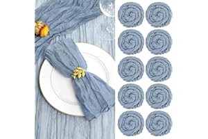 fani 100 Pack Gauze Cheesecloth Napkins Wrinkled Table Napkins Soft Cotton Cloth Napkins Rustic Decorative Napkins for Weddin