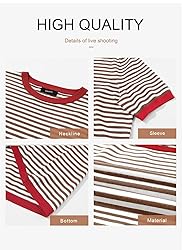 Dokotoo Striped Tops for Women Trendy Summer