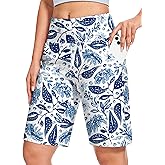 Blouty Women's 9" Bermuda Long Shorts Knee Length with Pockets High Waisted Shorts for Women Lounge Walking Athletic