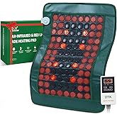 UTK Far Infrared Heating Pad for Back with Red Light Therapy, 8X Pain Relief for Body, Hot to 159℉, FSA-HSA Eligible, Auto Shut Off, 56 Jades & 32 Magnets Stone, 26 x 20''