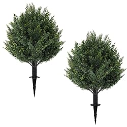 24" Artificial Cypress Topiary Tree with Ground
