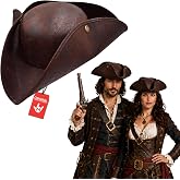 Nicky Bigs Novelties Tricorn Pirate Hat, Buccaneer Costume Accessory