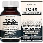 20% Thymoquinone Black Seed Oil Extract Capsules - TQ-Advanced 4X®: Potent Thymoquinone Concentration Available - 60:1 Concentrate from Nigella Sativa, Raw Form, Vegan, Glass Bottle (120 Capsules)