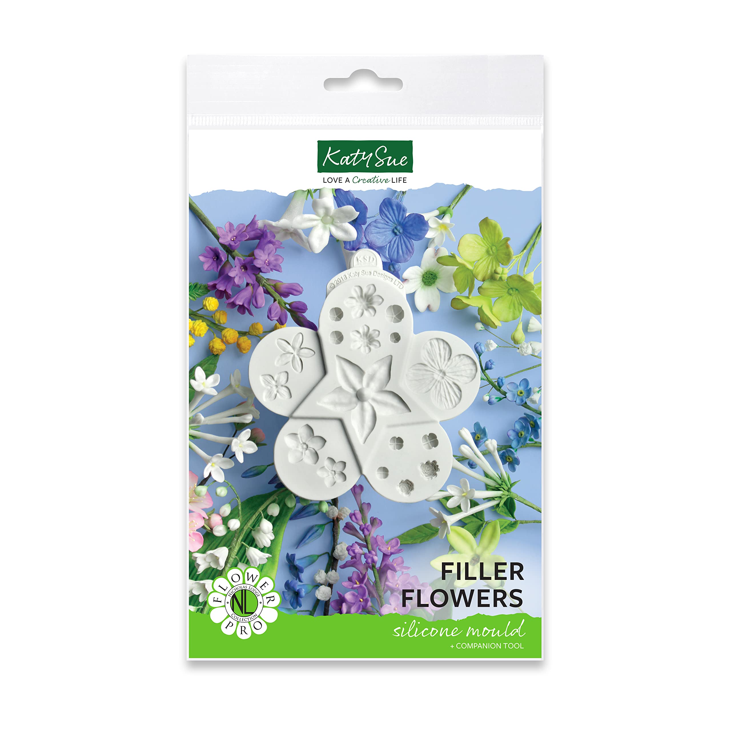Flower Pro Ultimate Filler Flowers Silicone Mould for Cake Decorating by Katy Sue Moulds. Create 17 Flowers & Buds for use with Fondant, Air Dry Clay, Salt Dough, & Sugar Paste.
