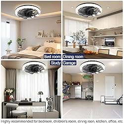 ATDOALL Ceiling Fans with Lights and Remote, 12in