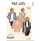 McCall's Misses' Vintage 1990's Loose Fitting or Unlined Jacket Sewing Pattern Kit, Design Code M8433, Sizes 8-10-12-14-16