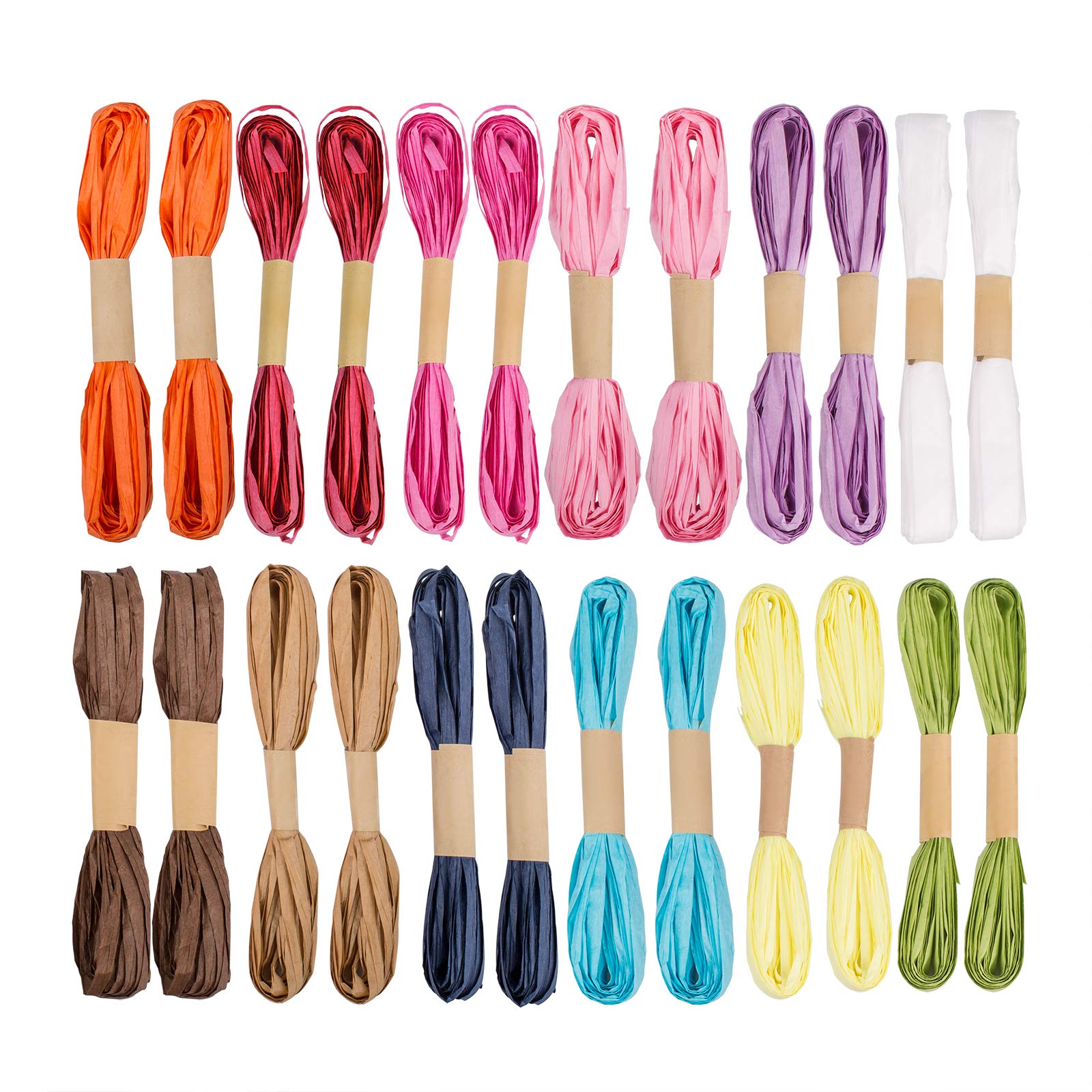 24 Pcs Paper Ribbon Strings,DanziX 787 Feet 12 Colors Packing Twines for Craft DIY Gift Wrapping Weaving Christmas Decoration