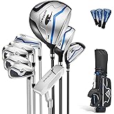 Men’s Golf Club Set, Right Hand – 13–16 Piece Complete Set with Driver, Woods, Hybrids, Irons, PW, SW, Putter, Stand Bag and Headcovers