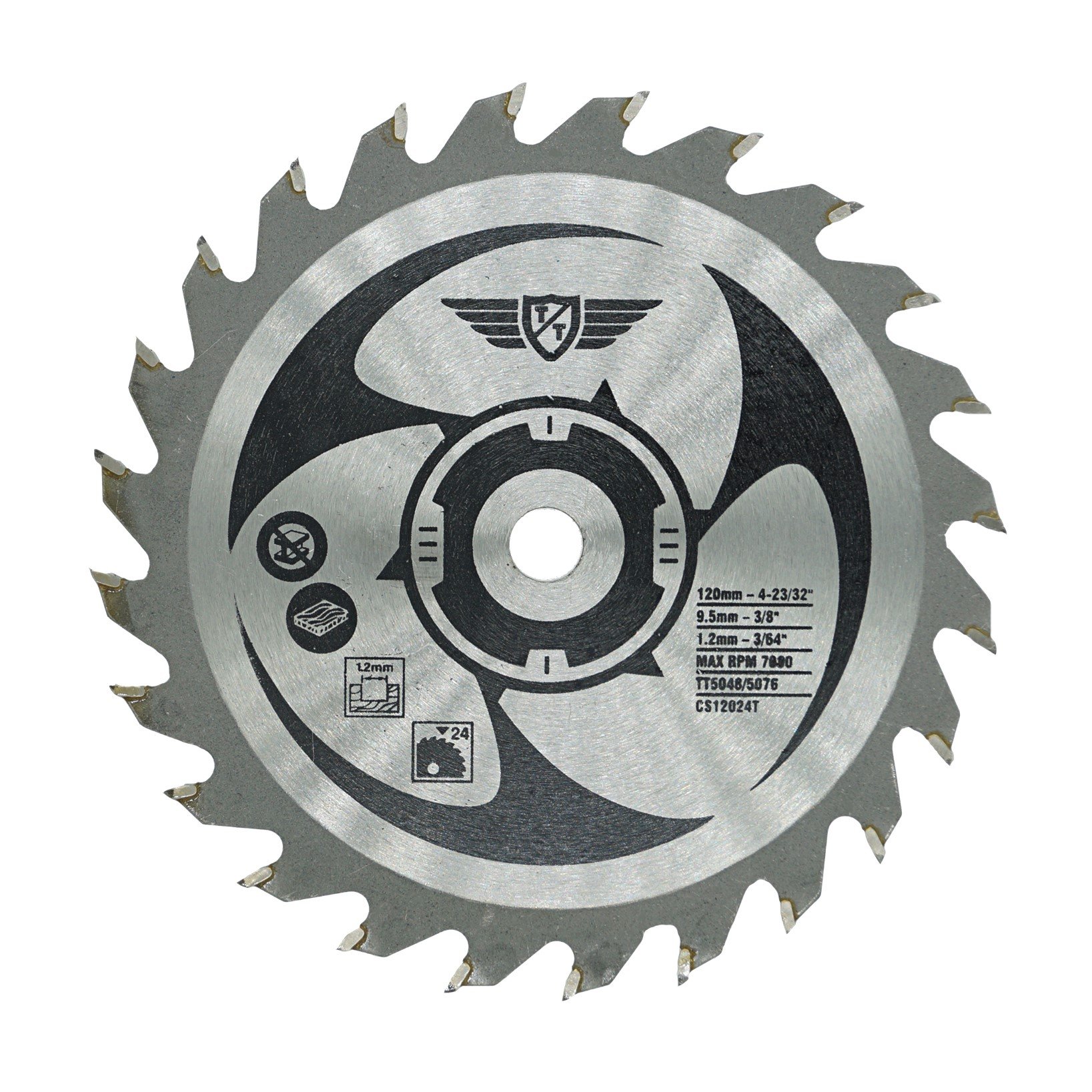 1 x TopsTools CS12024T 120mm 24T 9.5mm Bore TCT Saw Blades