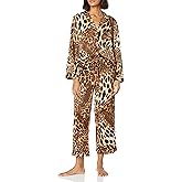 Natori womens Luxe Leopard Notch Pj Length 25"/ Inseam 26"