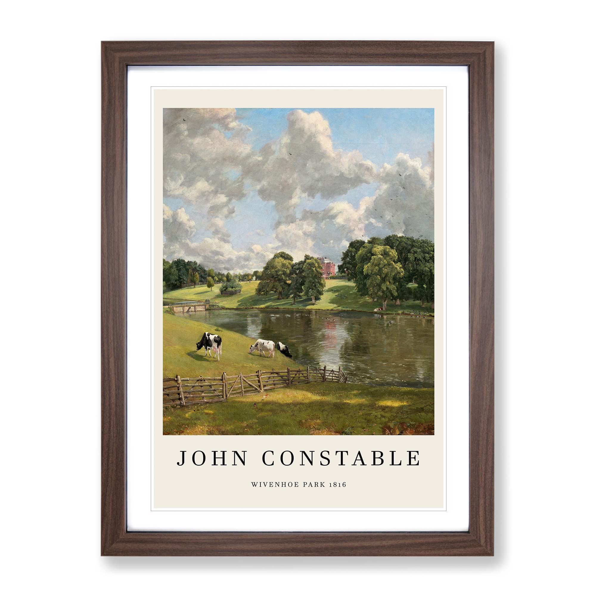 Wivenhoe Park In Essex By John Constable Exhibition Museum Painting Framed Wall Art Print, Ready to Hang Picture for Living Room Bedroom Home Office Décor, Walnut A4 (34 x 25 cm)