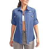 Pudolla Women's UPF 50+ UV Sun Protection Shirts Long Sleeve Fishing Hiking Shirt Cool Lightweight Travel Safari Shirts
