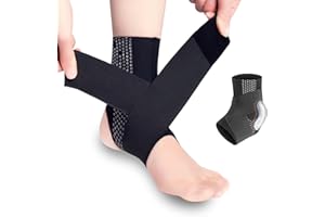 MEEGGRACE Upgraded Ankle Brace, Ankle Sprain, Tendonitis and Arthritis Foot Brace, Adjustable Breathable Compression Ankle Brace, Ankle Support Stabilizer Wrap (Men's 5-7/Women's 6-8)