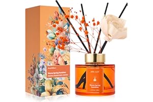 Airkeep Flower Reed Diffusers Set, 5.07 oz Freesia/Passion Fruit/Orange Scented Oil Diffuser with 8 Reed Sticks, Home Fragrance Diffuser Gift Set for Bathroom & Office Decor 150ml