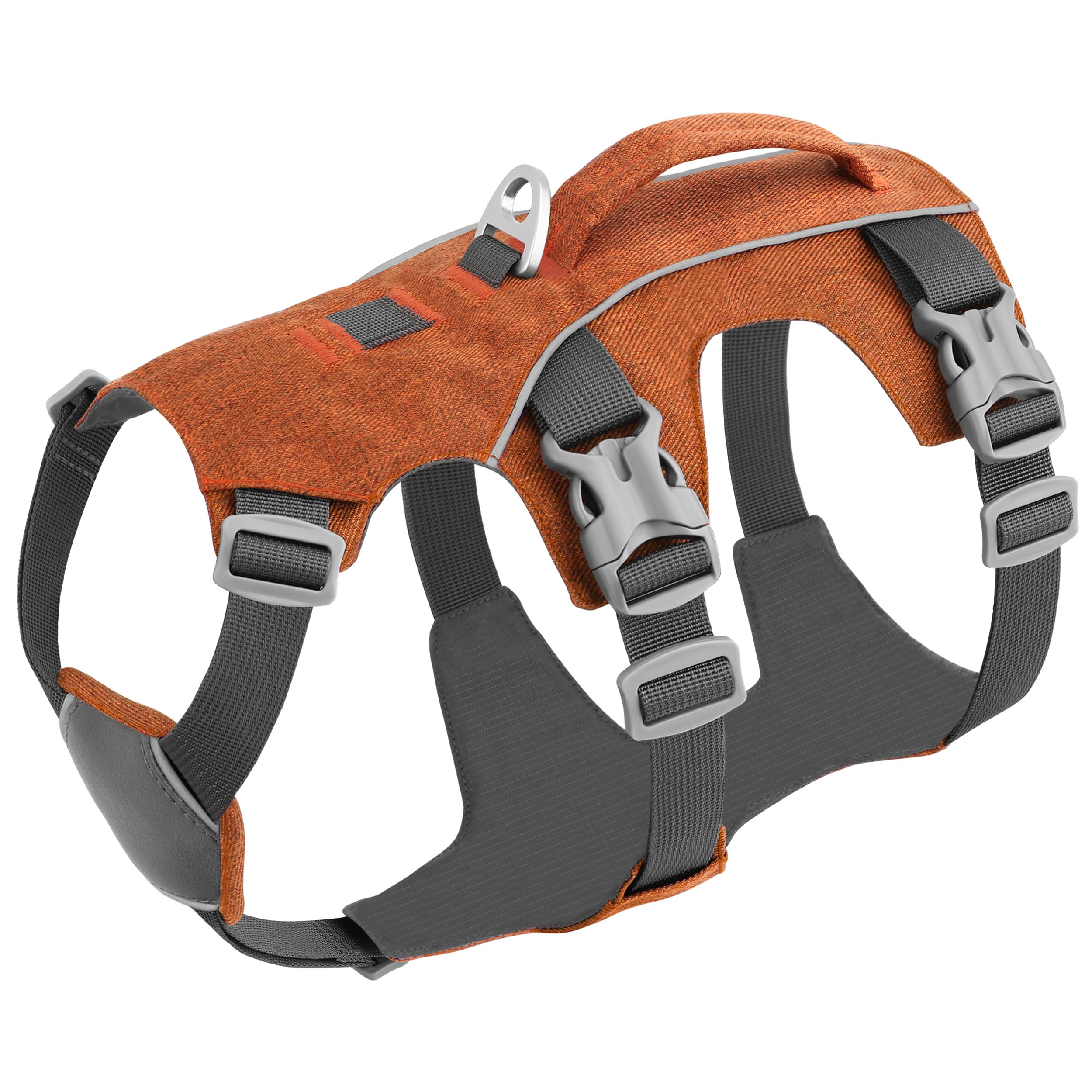 Photo 1 of XS AKAILEA Escape Proof Dog Harness with Handle - Reflective Dog Vest,Lightweight Full Body Pet Harness Adjustable for Small Medium Dogs Walking,Training(Orange,Chest:14-22")