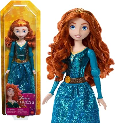 Mattel Disney Princess Merida Posable Doll with Sparkling Outfit HLW13