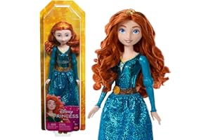 Mattel Disney Princess Merida Doll in Sparkling Fashion with Removable Skirt, Tiara and Shoes, Posable & Collectible, Inspired by Brave Movie