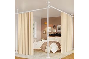 Goovilla Room Divider for Room Separation, Tension Curtain Rods No Drilling, 4-10ft(H) 28-114inch(W) Adjustable Temporary Pri