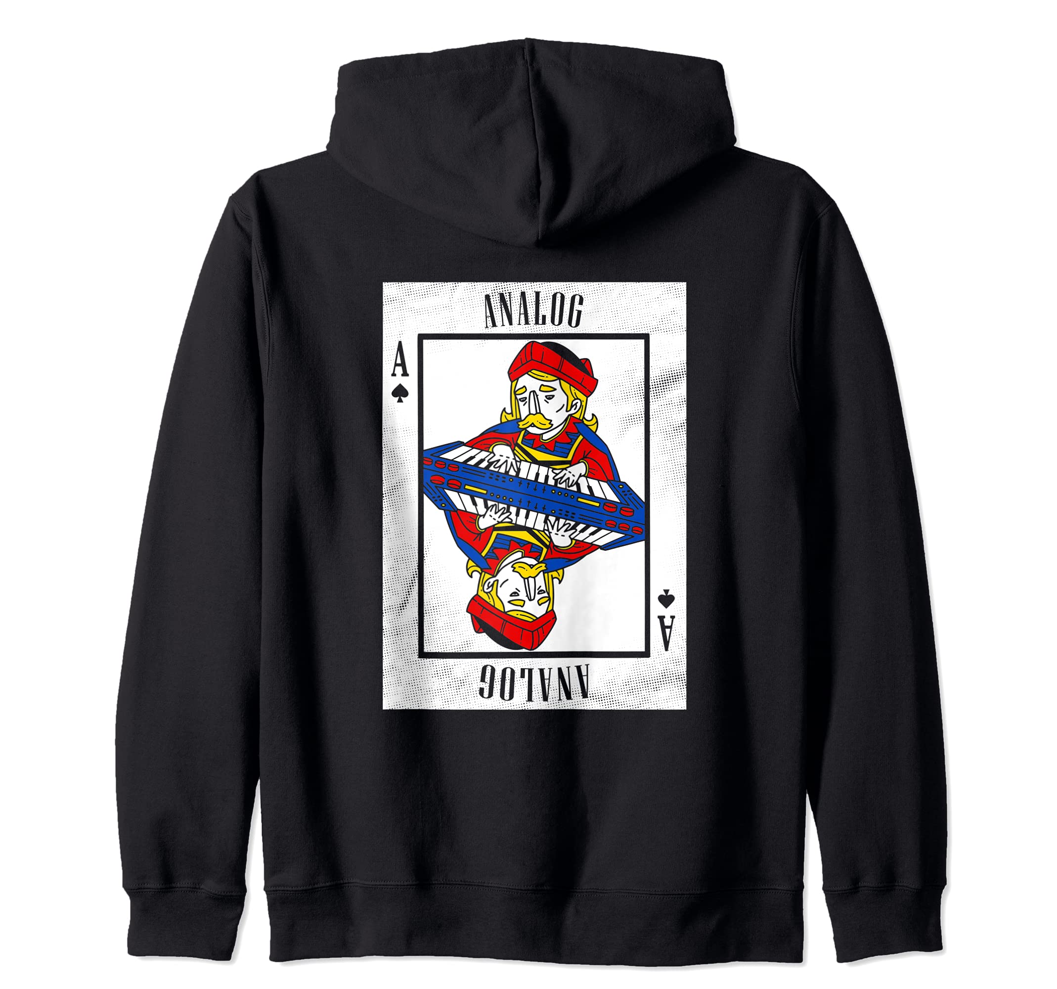 Analog Synthesizer Vintage Synth Playing Card Nerd Zip Hoodie