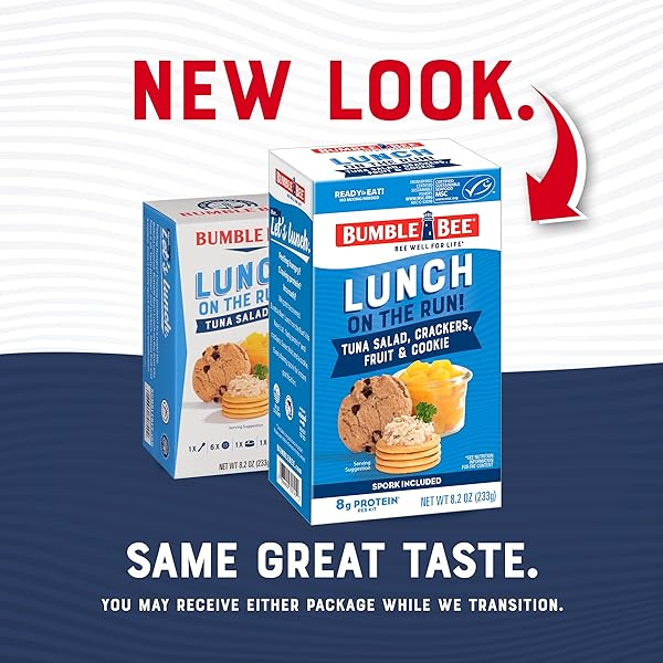 BUMBLE BEE LUNCH ON THE RUN TUNA SALAD WITH CRACKERS KIT, 8.2 OZ – READY TO EAT, INCLUDES CRACKERS, COOKIE & PEACHES – WILD CAUGHT TUNA – SHELF STABLE & CONVENIENT SOURCE OF PROTEIN, EASY OPEN CAN