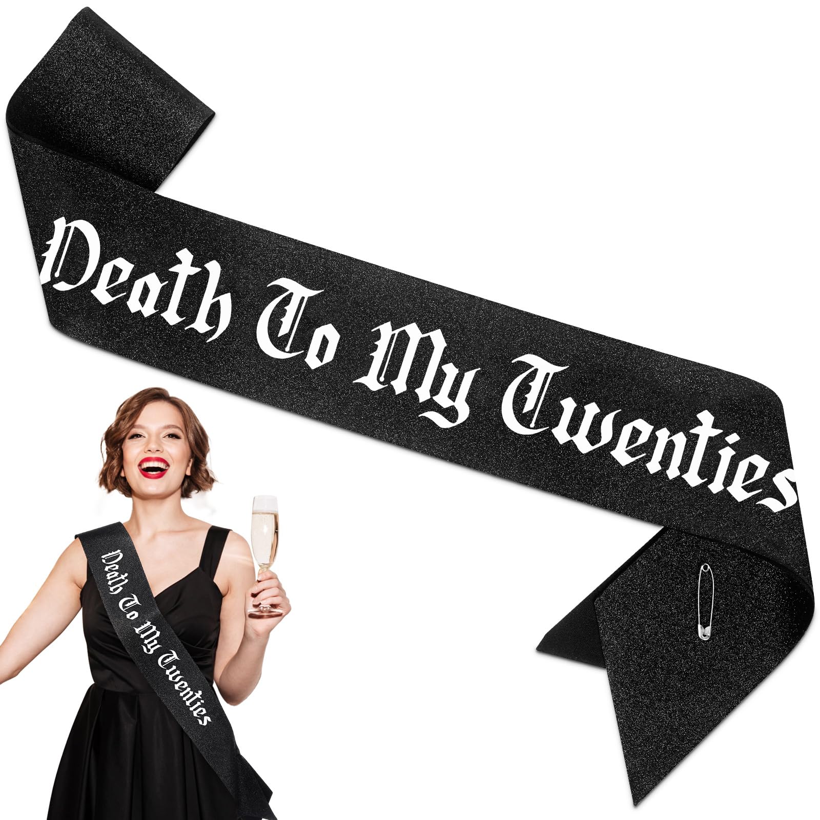 Photo 1 of Daifunli 30th Birthday Party Sash for Women Death to My 20s Sash Rip to My 20s Birthday Sash Funeral for Youth 30th Decorations, 63 x 3.74 Inches(Death to My Twenties)