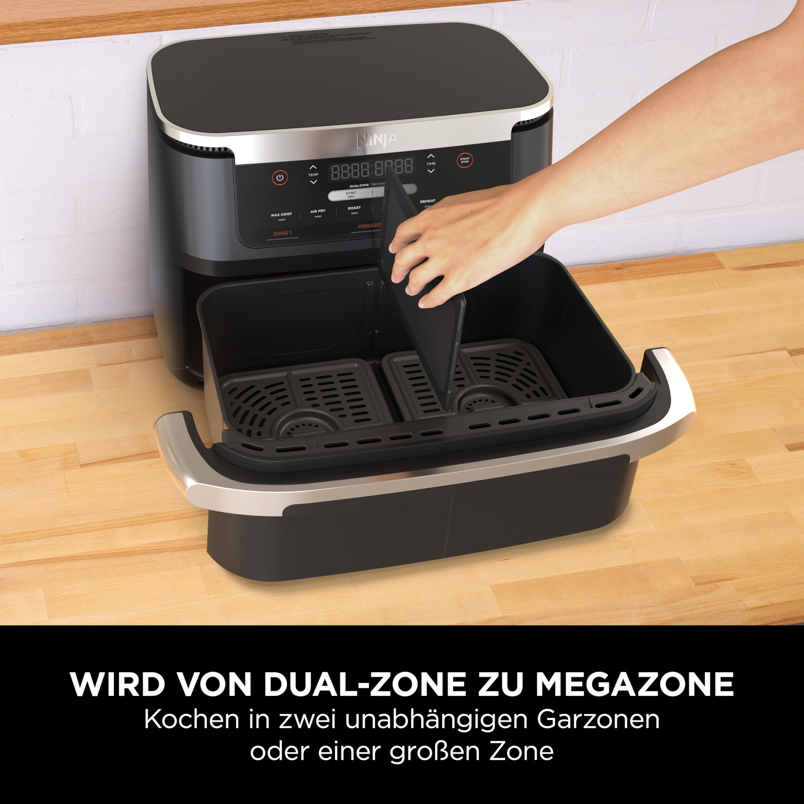 Ninja FlexDrawer Heißluftfritteuse (6 Liter), Dual Zone Air Fryer AF550EU 6