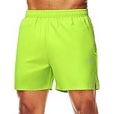 Nepest Men’s Running Athletic Shorts with Zipper Pockets 5 in Inseam Linerless Dry Fit Workout Gym Shorts