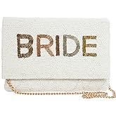 Pretty Robes Clutch Purse for Wedding Day Beaded Clutch Purse Bachelorette Party Bridal Shower,Engagement Gifts & Bride To Be