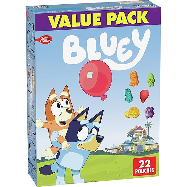 BLUEY FRUIT FLAVORED SNACKS, EASTER BASKET STUFFERS, TREAT POUCHES, GLUTEN FREE SNACK, VALUE PACK, 22 CT, 17.6 OZ