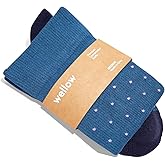 Wellow Wide Calf Compression Socks for Men & Women, 18-25 mmHg Made with Viscose from Bamboo, Nurses & Pregnancy Support, Relieves Swelling, Knee High, LW, Cobalt Dot Wide Calf