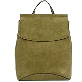 Fashion Convertible backpack Vegan Leather Travel Handbag Daily Shoulder Bag Multi Styles Colors (Sage)