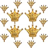 14Pcs Crown Balloons for Royal Baby Shower Decorations - Gold Crown Balloons for Birthday Wedding Prince Princess Party Chris