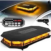 ASPL 16.5 Inch Roof Top Beacon Strobe Light With Controller Amber | 56 LED Magnetic Warning Caution lights bar Traffic Hazard Plow Light for Trucks Vehicles Construction Snowplow
