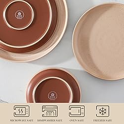 MALACASA Plates and Bowls Sets, 18 Pieces Modern