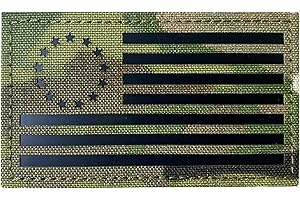 JUJUPUPS 2x3.5" Infrared IR Betsy Ross USA American Flag Tactical Vest Patch Hook-Fastener Backing (MC)