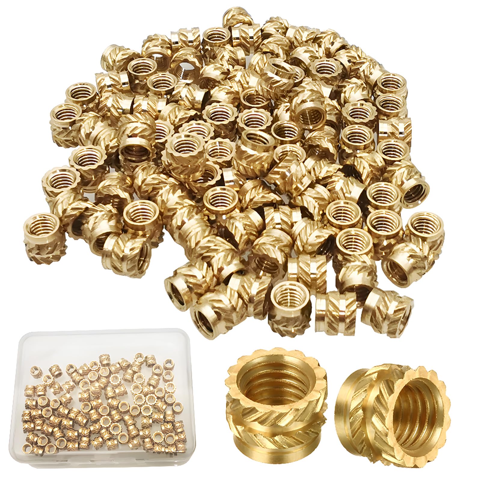 Brass Insert Nuts, Dujelixa 100Pcs 3d Printing Brass Nuts M3 * 4 * 4.5mm, Injection Nut, Thread Knurled Heat Embedment Nut, Brass knurled Nut for 3D Printing Injection Molding