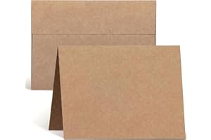 Blank Cards and Envelopes Self Seal 10 Pack White/Kraft Paper Invitation Cardstock Greeting Cards for Mailing, Thank You Card