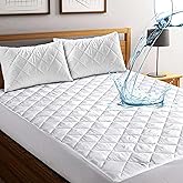 100% Waterproof Quilted Mattress Protector King, Fitted King Waterproof Mattress Pad, Breathable & Soft 16 Inches Deep Pocket