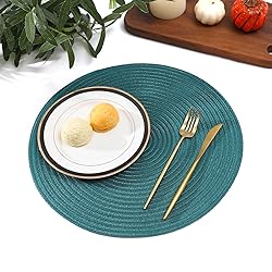 SHACOS Round Placemats Set of 6 Washable 15 inch