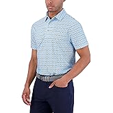 Ben Sherman Men's Short Sleeve Printed Tech Sports Fit Polo Top