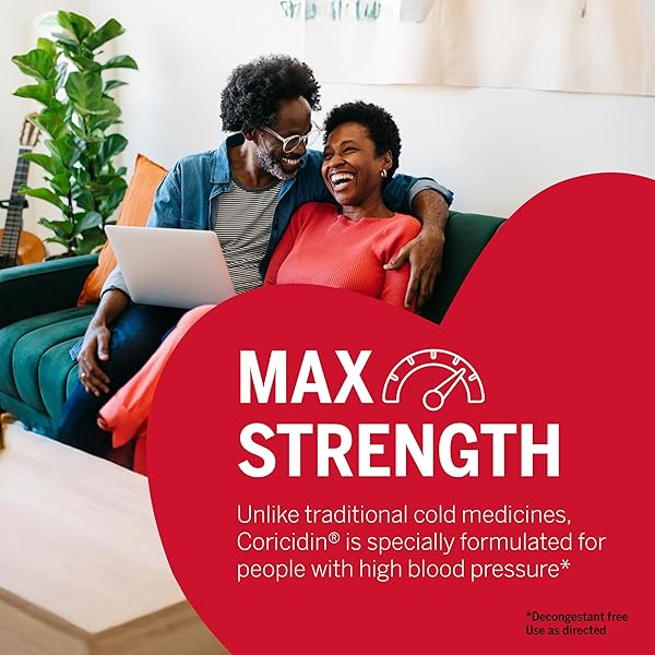 CORICIDIN HBP, DECONGESTANT-FREE COLD SYMPTOM RELIEF FOR PEOPLE WITH HIGH BLOOD PRESSURE, MAXIMUM STRENGTH, FLU & CHEST CONGESTION LIQUID GELS, 24 COUNT